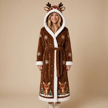 Red Nose Robes heated reindeer robe on model